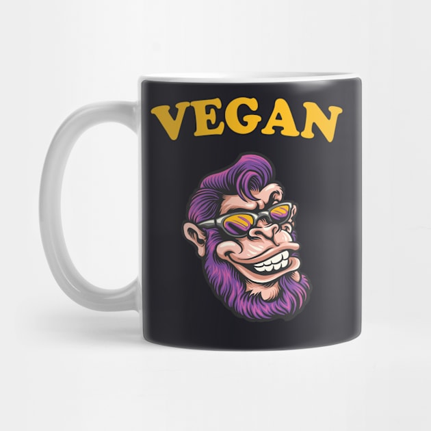Vegan Monkey vegeterian Lifestyle by Foxxy Merch